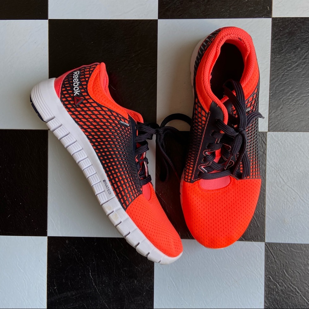 Reebok Neon Orange & Black Sneaker Athletic Shoes